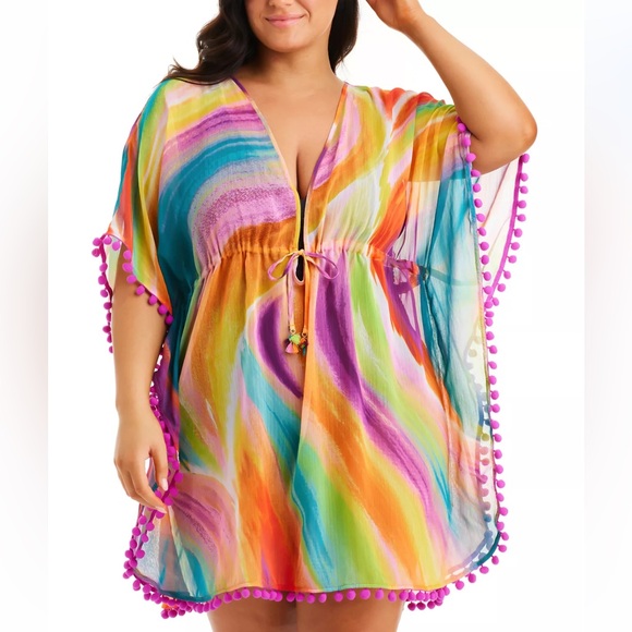 Bleu Rod Beattie Other - NWT BLEU BY ROD BEATTIE
Plus Size Splash Out Chiffon Caftan Cover-Up